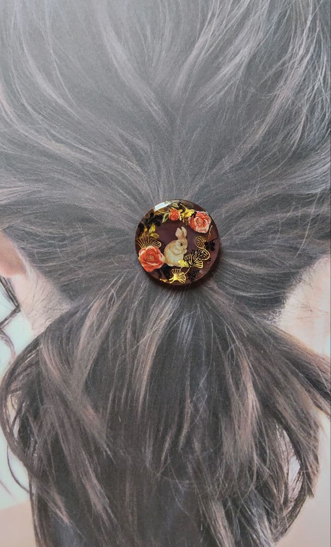 秋の色草 うさぎ ヘアゴム