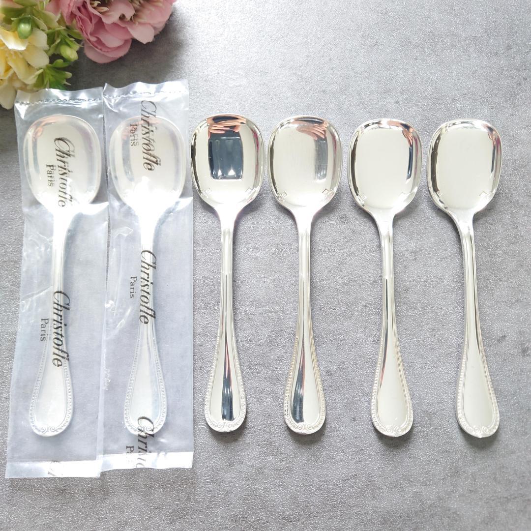 希少 美品 クリストフル マルメゾン アイスクリームスプーン 未開封含む 6点