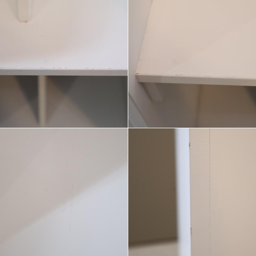 ディノス 2段 ワゴンラック キャスター付 ホワイト ブックシェルフ 本棚