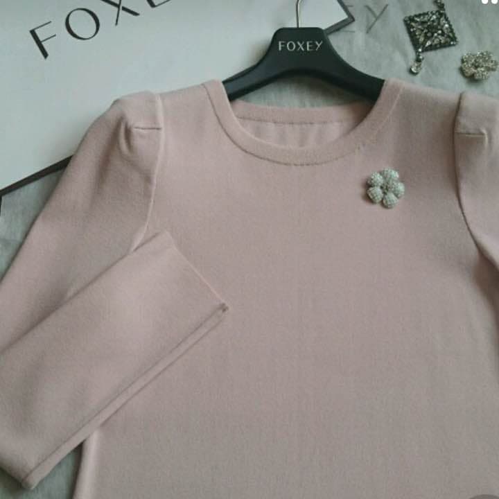 FOXEY 40 srim sweter デイジーピンク