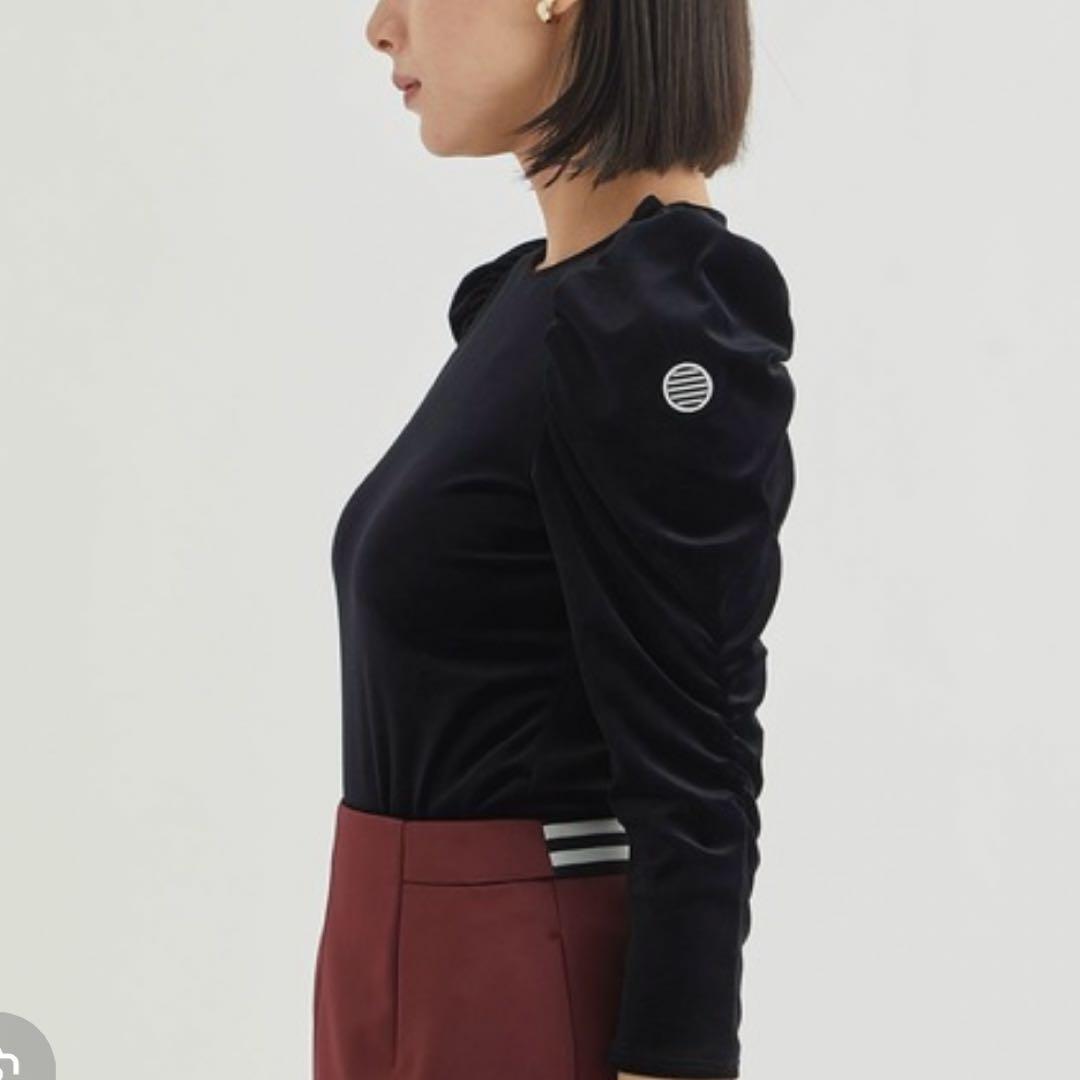 【美品】BODERS at BALCONY/パフスリーブベロアボディスーツ