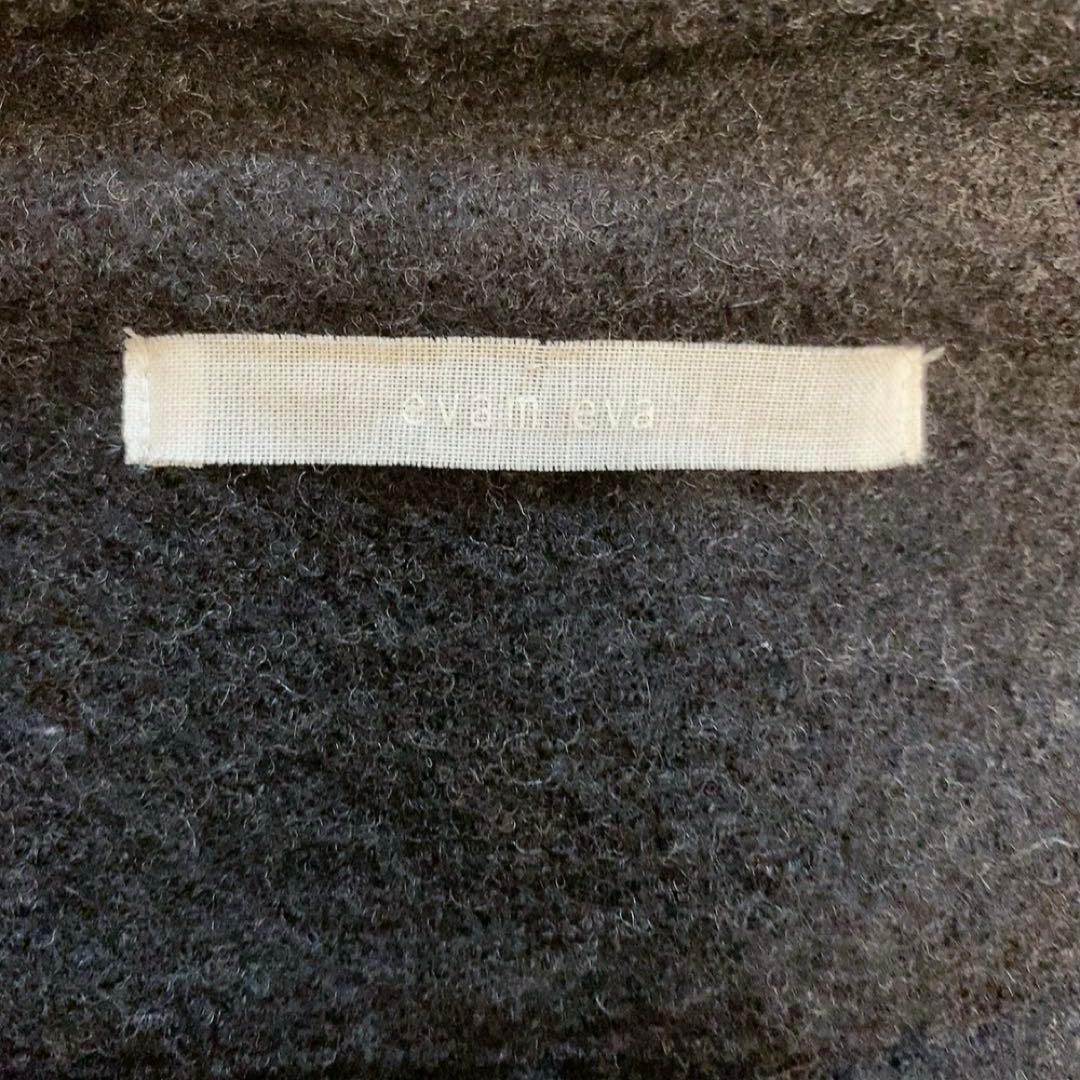 【美品】エヴァムエヴァ プレスウールコート ロング ノーカラー 定番 人気