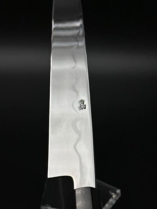 業務用 柳刃 青ニ鋼 尺一 330mm 本霞 全鏡面仕上げ