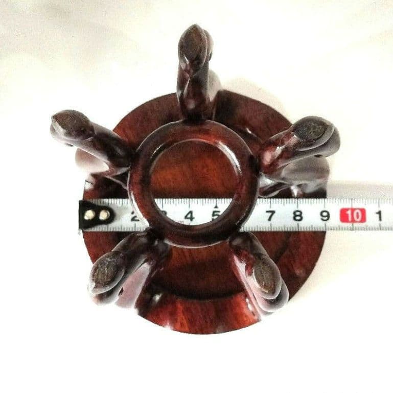 ❤【新品・未使用品含】盆栽卓　3個セット唐木 天然木 円式五足 花台 盆栽台