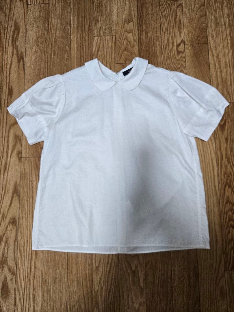 YOKO CHAN パフスリーブラウンドカラーシャツ