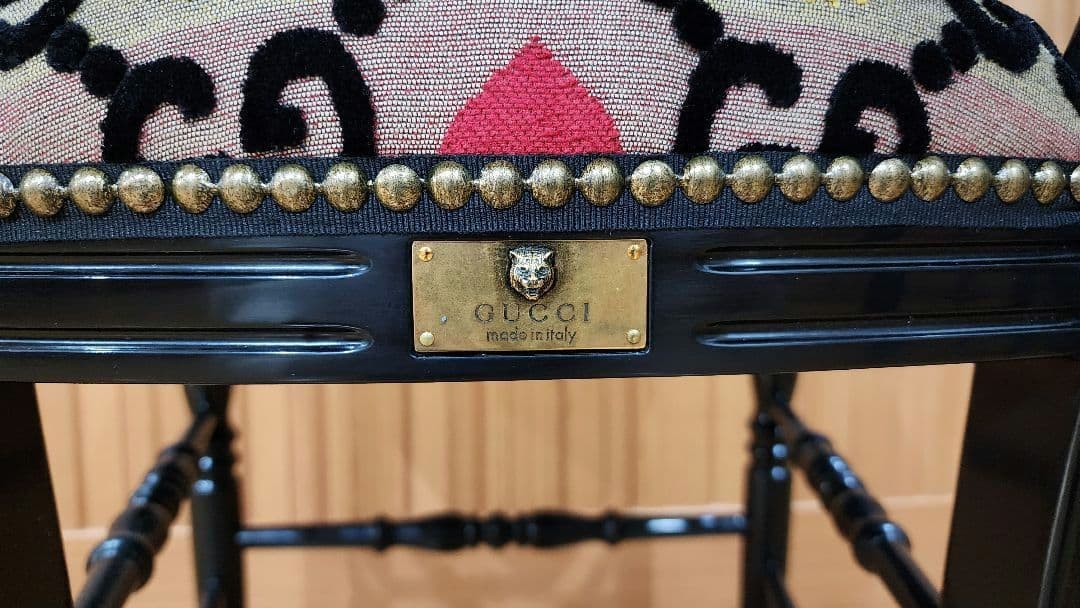 GUCC ② GGジャガードウッドチェア クラシックスタイル 椅子 グッチ