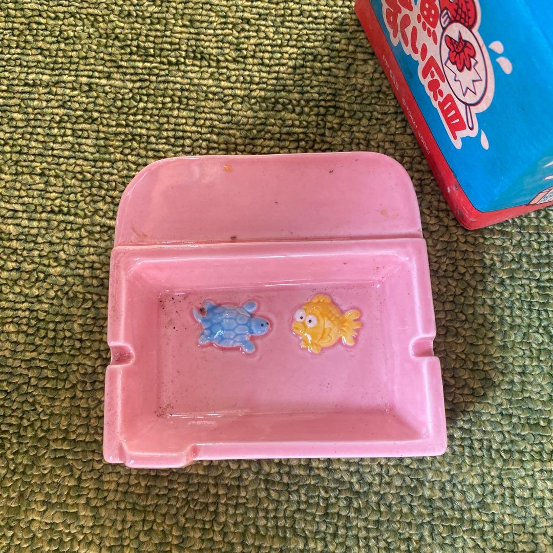 昭和レトロポップ　水の出る金魚すくい灰皿　可愛い　面白い　ユニーク　陶器人形
