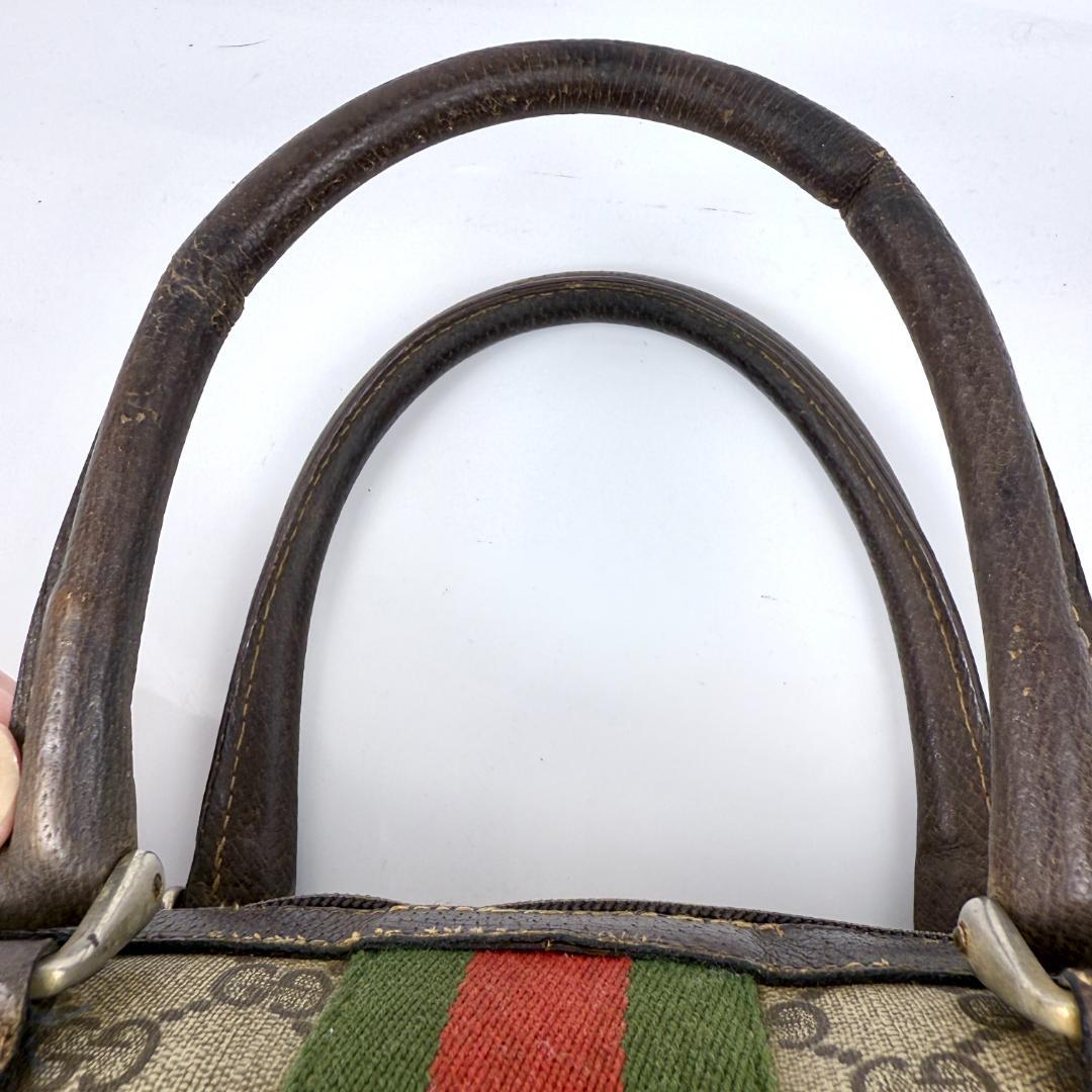 オールドグッチ ボストンバッグ シェリーライン GG インターロッキング金具