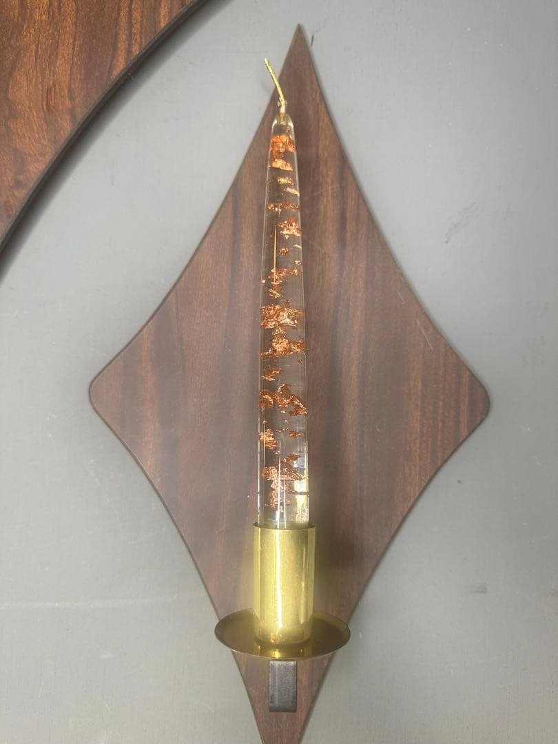 ビンテージ　スターバースト ウォールクロック　キャンドルホルダー 60's