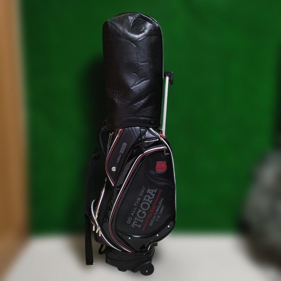 美品　TIGORA キャディバッグ ブラック キャスター付き