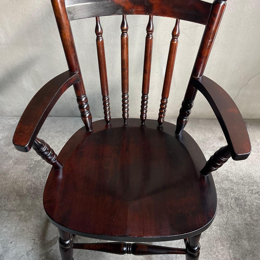 北海道民芸　アームチェア　カバ 樺 無垢材 食卓椅子 肘掛け椅子