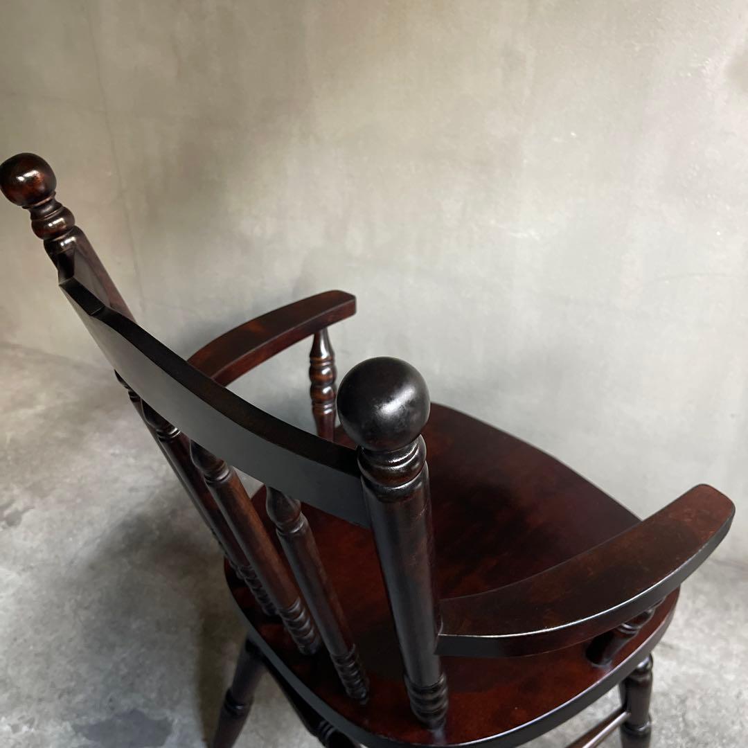 北海道民芸　アームチェア　カバ 樺 無垢材 食卓椅子 肘掛け椅子