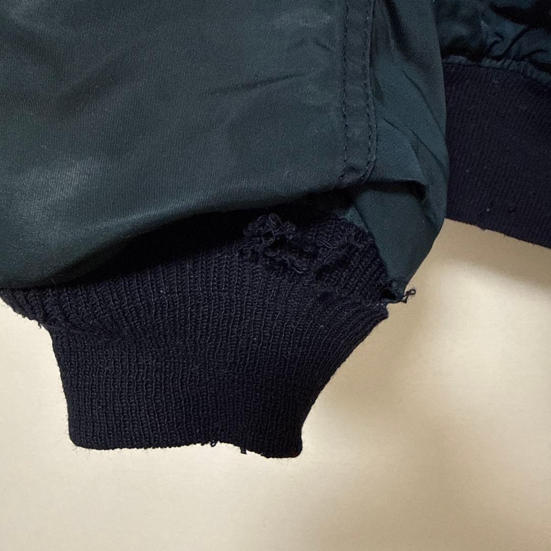 90sUSA製ALPHAアルファMA-1 フライトジャケットXLネイビー傷汚有