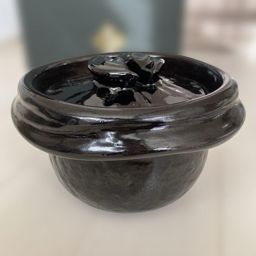 雲井窯　土鍋　五合炊き　鴨釉きまぐれ御飯鍋