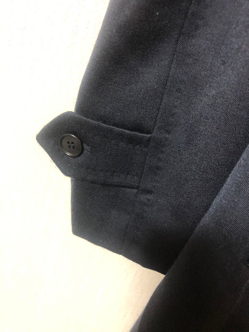 イタリア製Castellani ウールギャバネイビーステンカラーコート