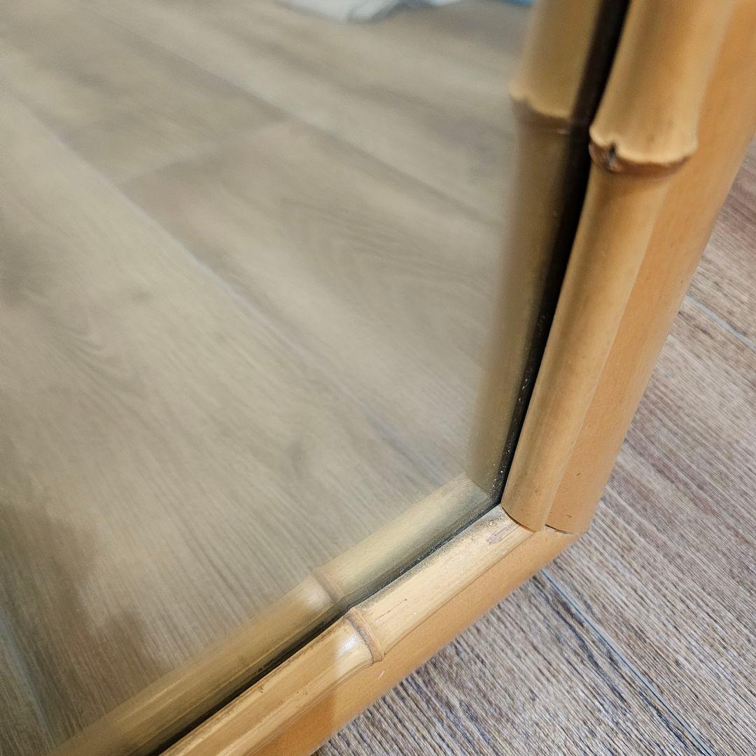 送料込み！ハワイアン風 バンブーミラー