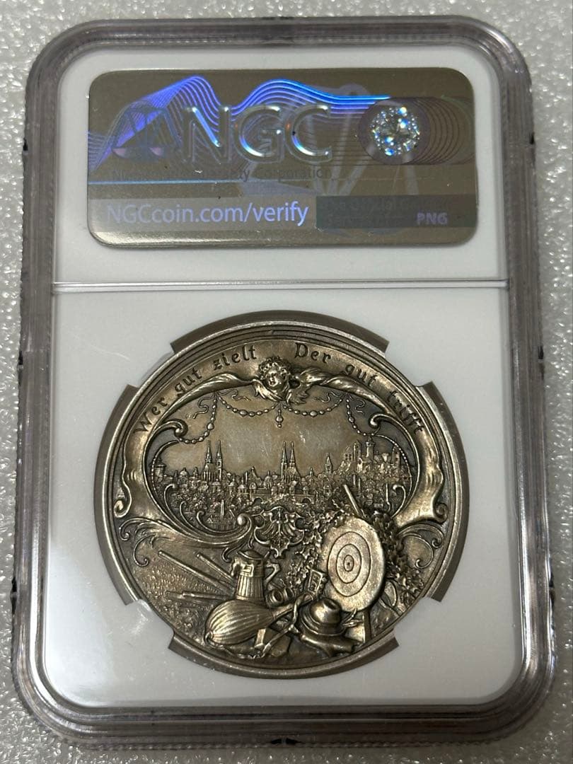 1897年 ドイツ・ニュルンベルク：第12回 ドイツ全国射撃祭 銀製記念メダル