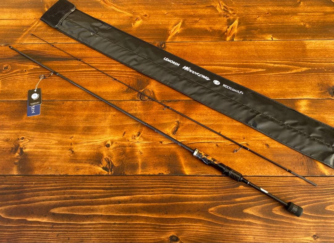 超軽量　カーボンロッド　スピニング　S662L バスロッド　ウッドグリップ　渓流