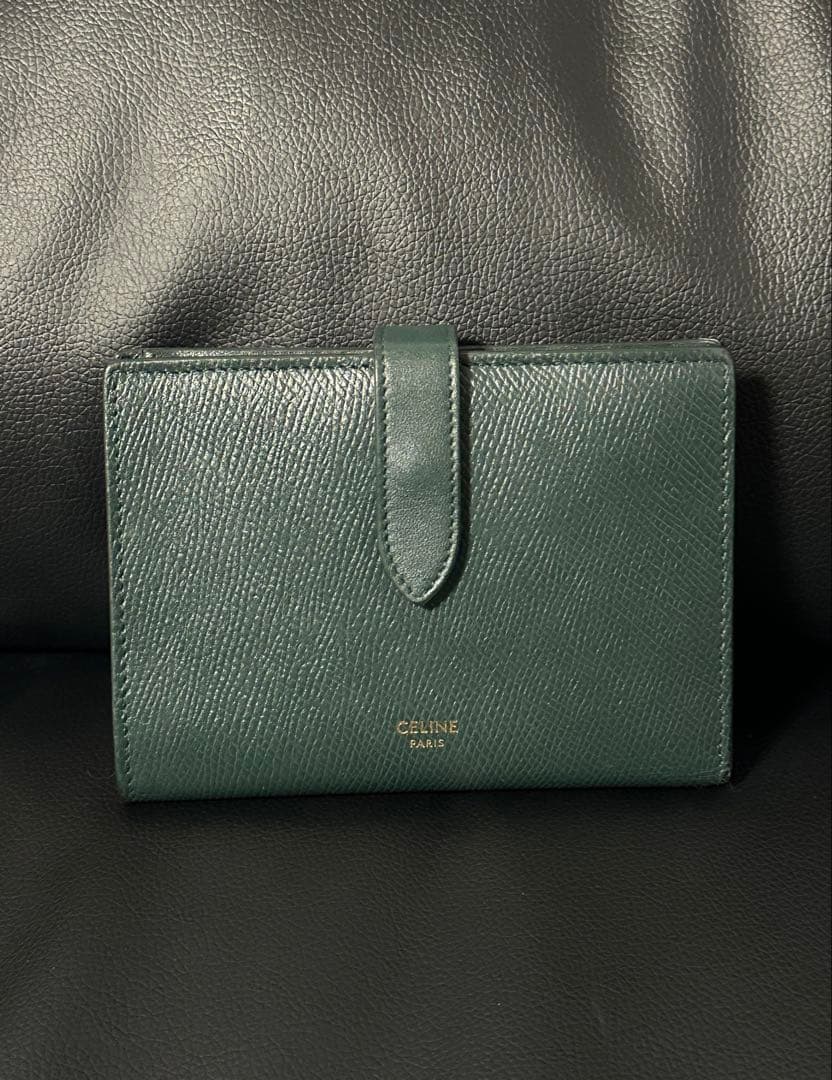 CELINE ミディアムウォレット 二つ折り財布 グリーン