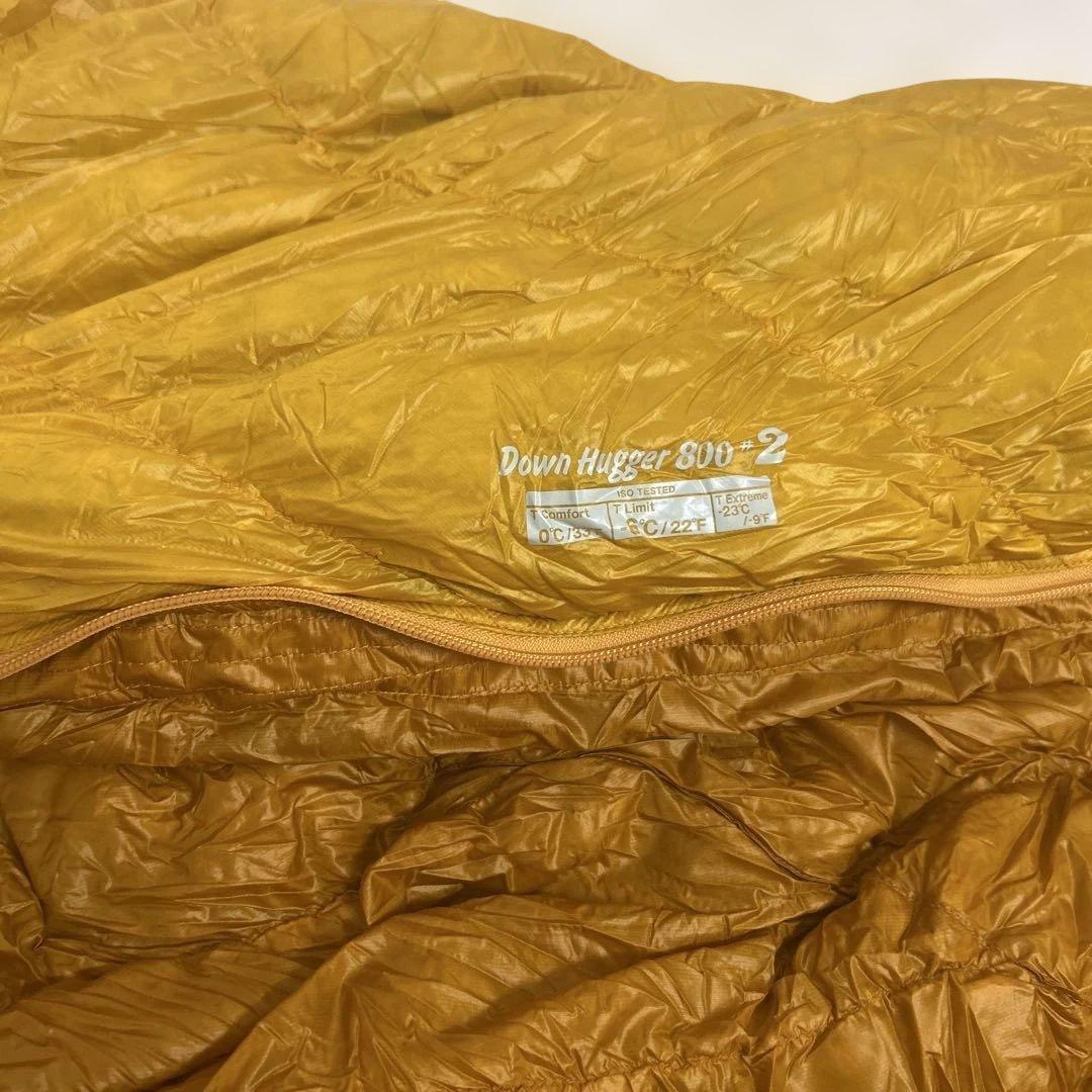 美品　モンベル　ダウンハガー800 #2 寝袋シュラフ　イエロー　R/ZIP