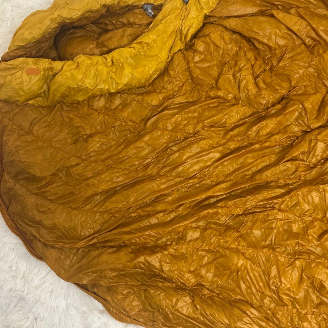 美品　モンベル　ダウンハガー800 #2 寝袋シュラフ　イエロー　R/ZIP