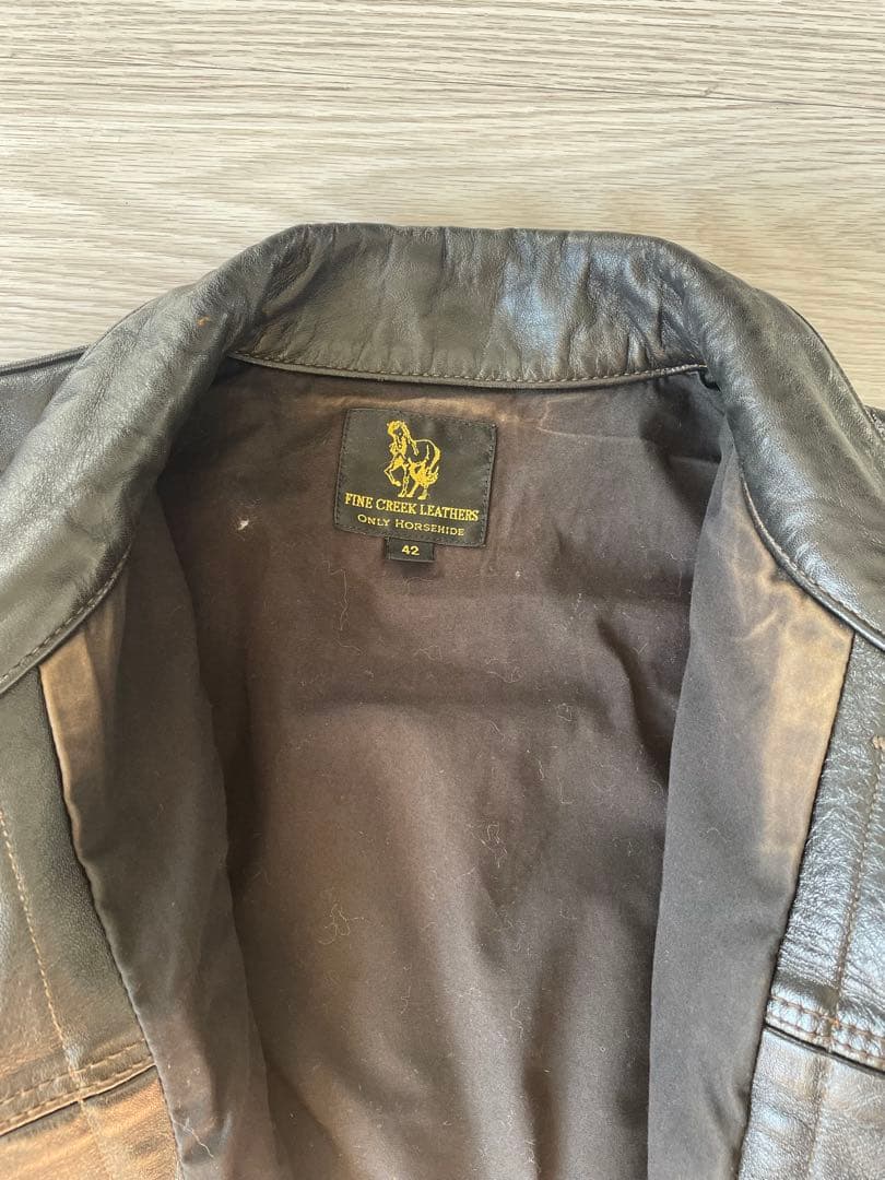 サイズ42 オール馬革　茶芯　ファインクリークレザー　バージニアビーチ