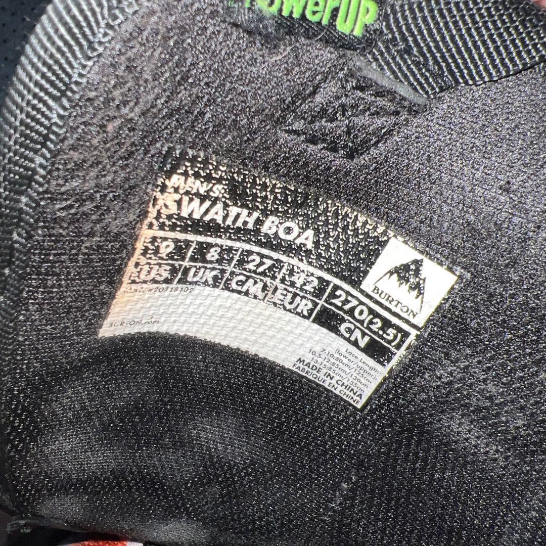 7-8回使用 27cm BURTON SWATH スワス W-BOAブーツ