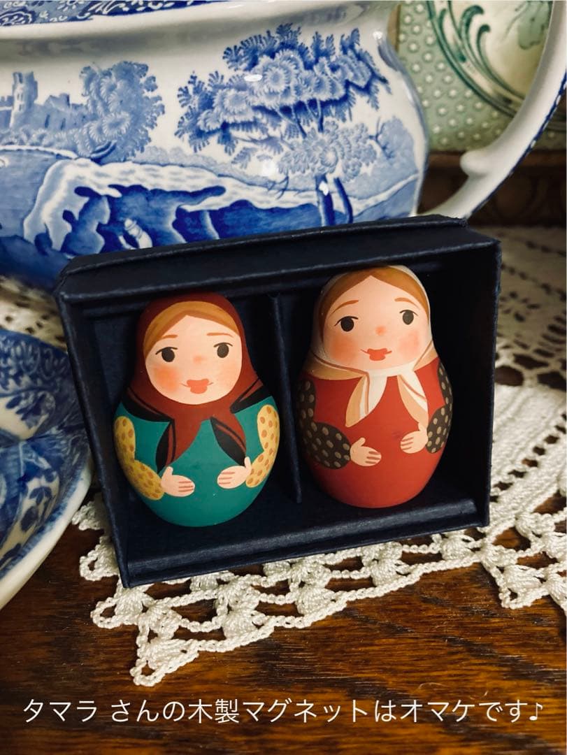 ロシア雑貨☆クリスマスツリー 木製 ヨールカ Ёлка タマラ作 マトリョーシカ