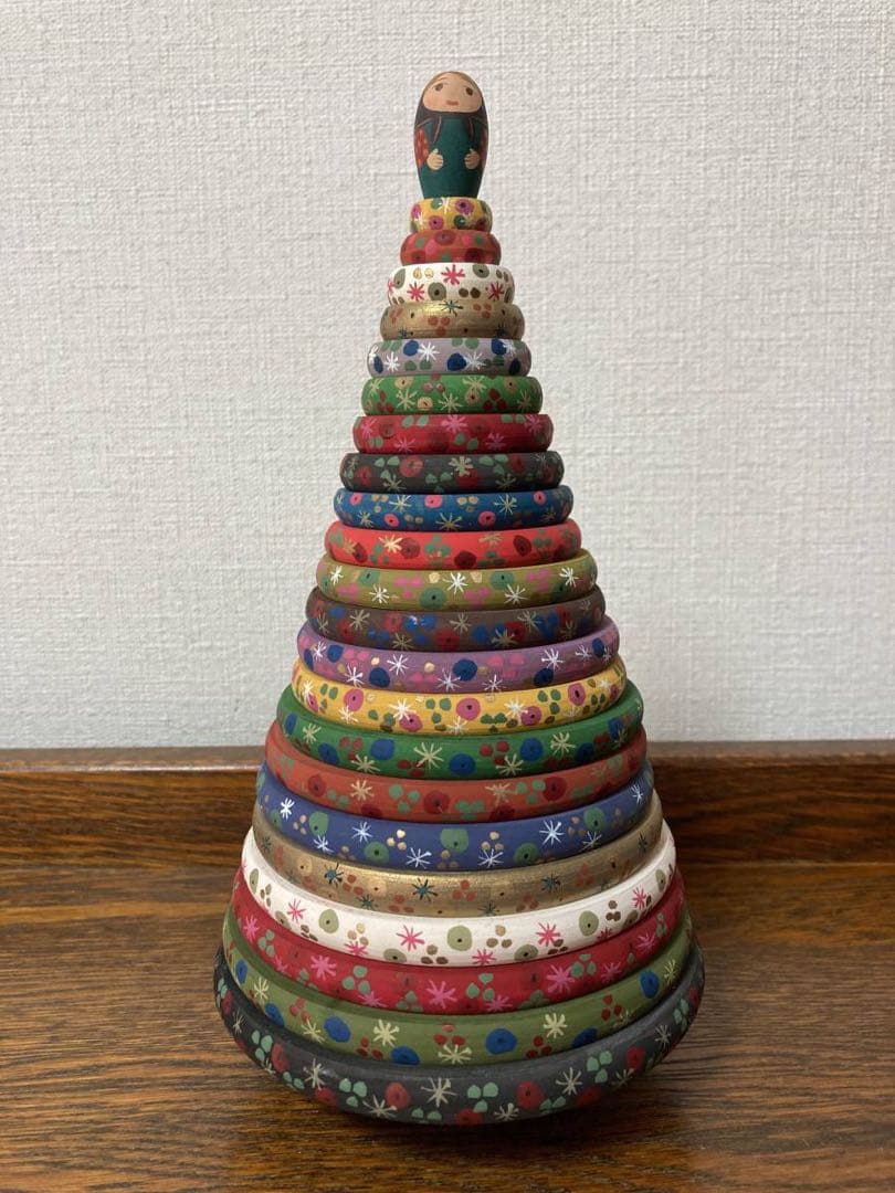 ロシア雑貨☆クリスマスツリー 木製 ヨールカ Ёлка タマラ作 マトリョーシカ