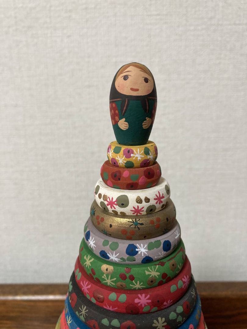 ロシア雑貨☆クリスマスツリー 木製 ヨールカ Ёлка タマラ作 マトリョーシカ