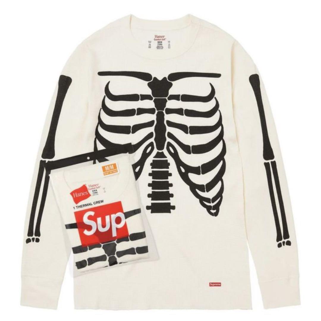 シュプリーム×ヘインズ骨サーマルロングスリーブナチュラルXL新品Supreme