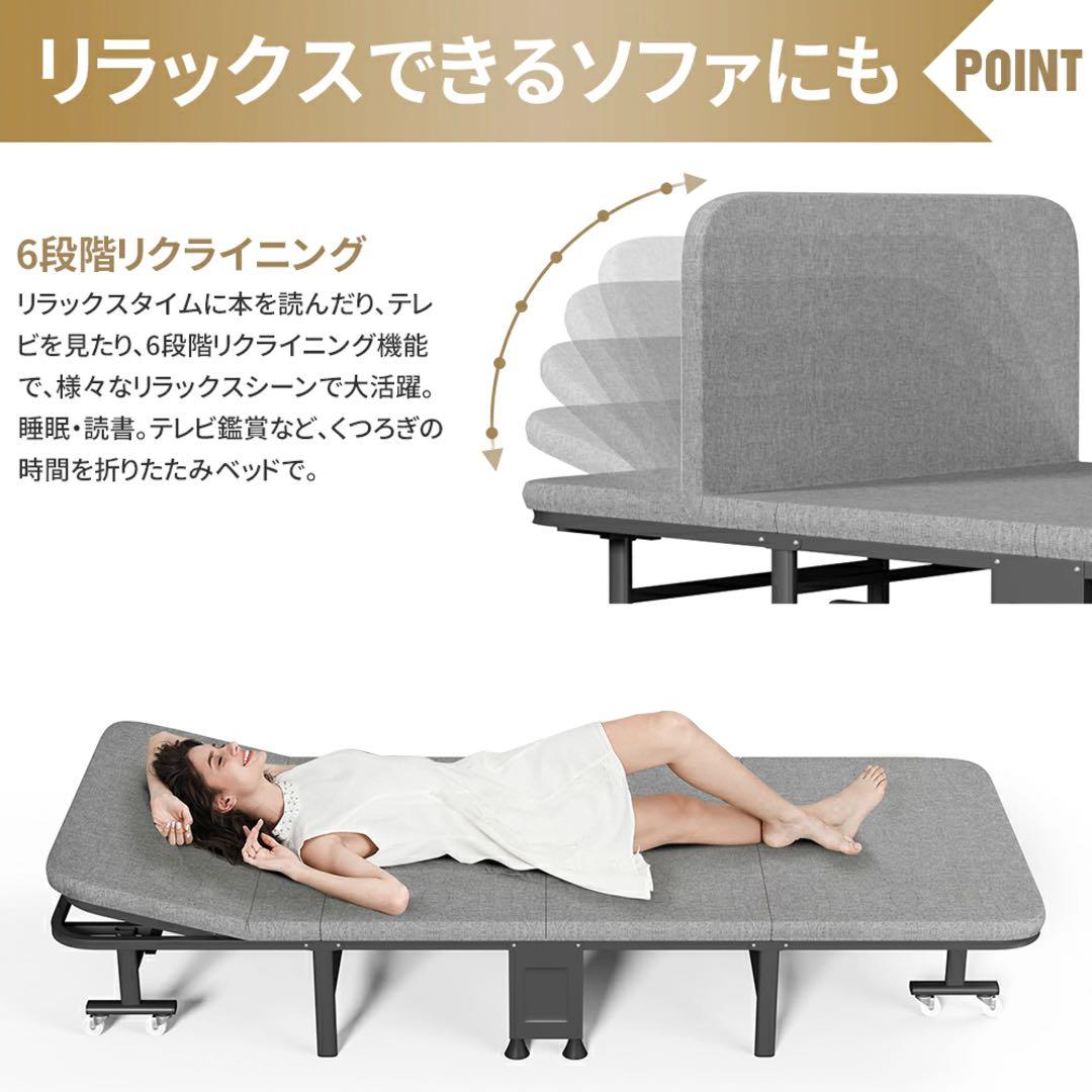 02 折りたたみベッドアウトドアベッド持ち運び可能枕内蔵キャンプベッド