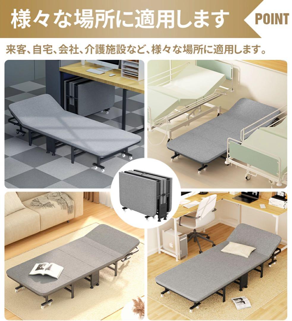 02 折りたたみベッドアウトドアベッド持ち運び可能枕内蔵キャンプベッド