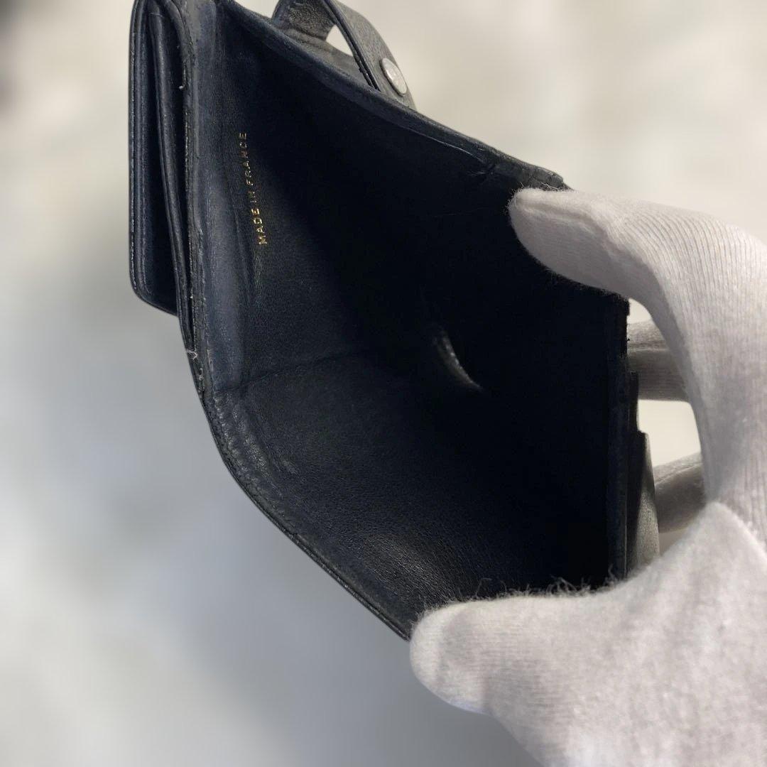 CHANEL シャネル ココマーク ダブルホックウォレット キャビアスキン 黒