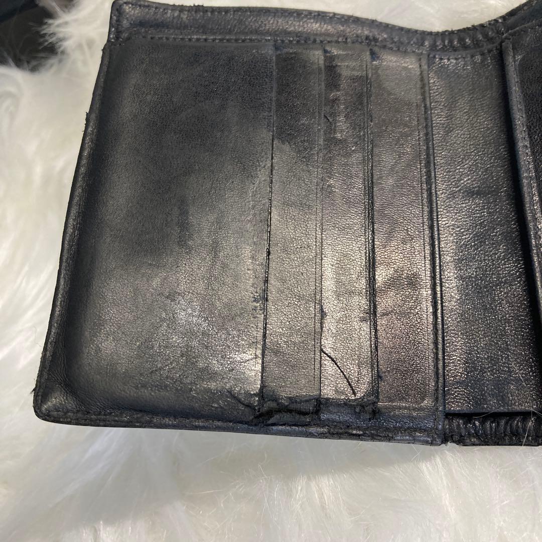 CHANEL シャネル ココマーク ダブルホックウォレット キャビアスキン 黒