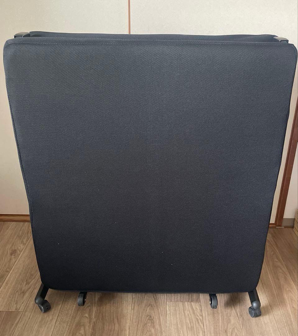 折りたたみメッシュベッド 黒　シングル