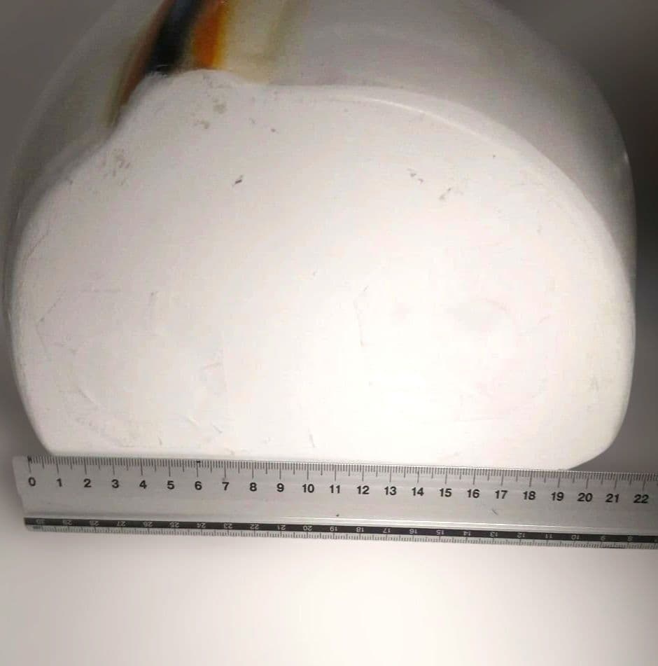 【希少・新品同様】とても大きな招き猫 左手挙げ 約34cm 陶器製 昭和レトロ