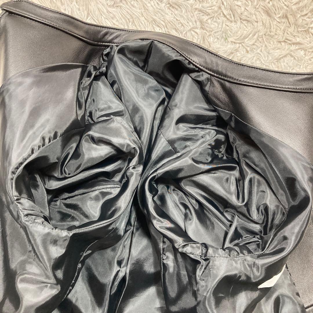 極美品 リドム ライダースジャケット シングル シープスキン 希少Lサイズ 黒