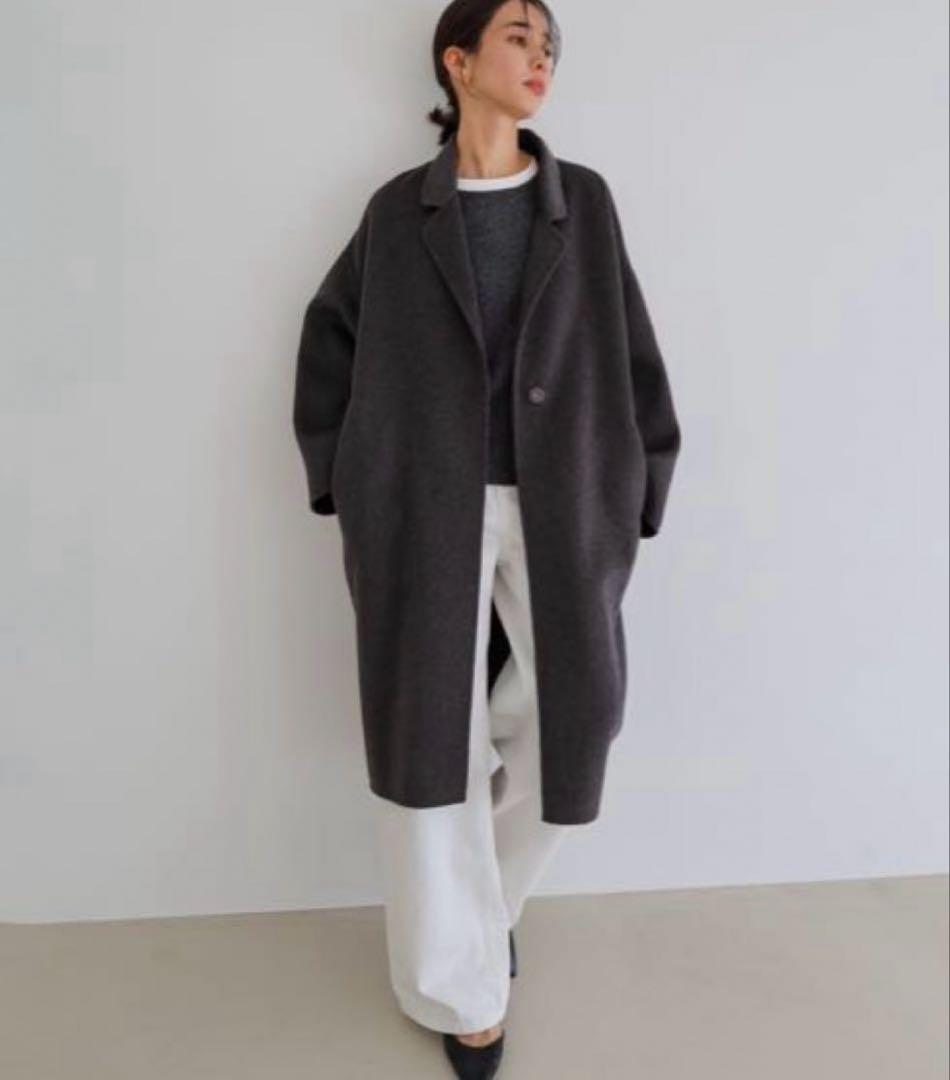 値下げ【新品】evernavyエバーネイビー リバーロングコクーンコート M