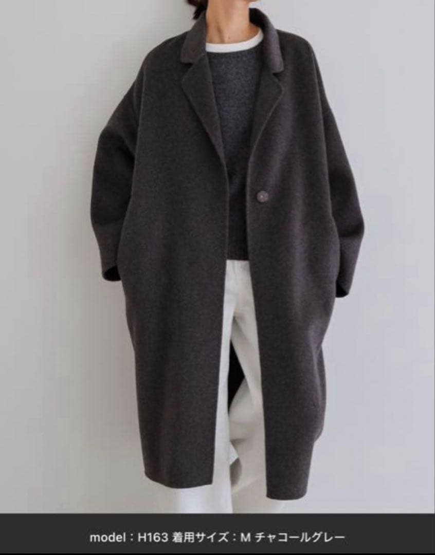 値下げ【新品】evernavyエバーネイビー リバーロングコクーンコート M