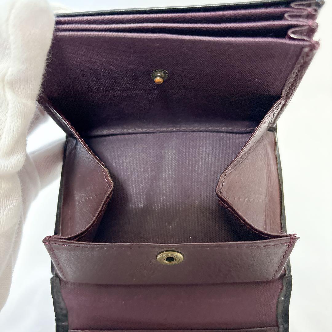 【希少】m+ エムピウ ミッレフォッリエ ブラック パープル 財布 レザー