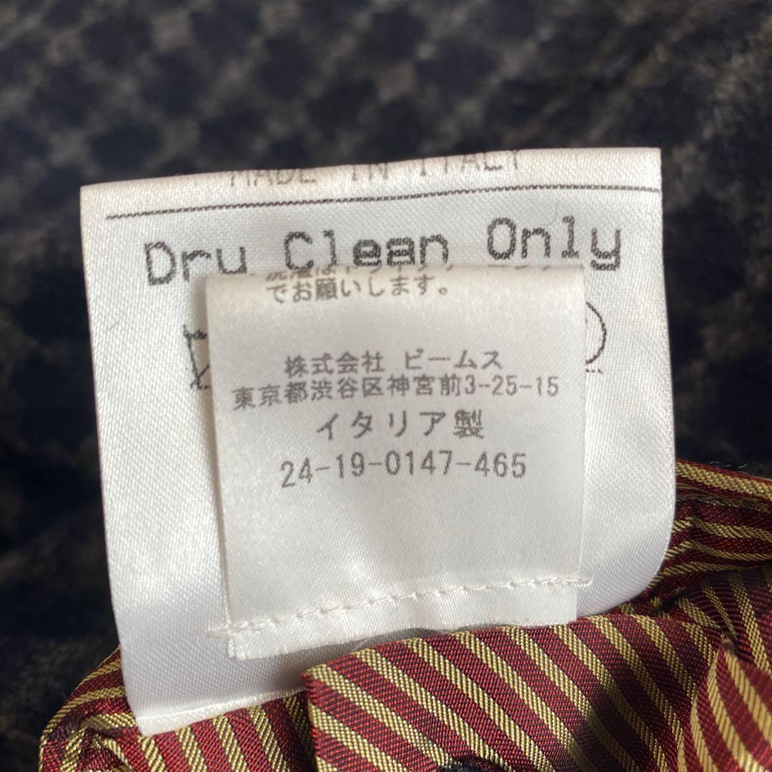 ERNESTO ネイビー×グレー ウールステンカラーコート S 44 ラグラン