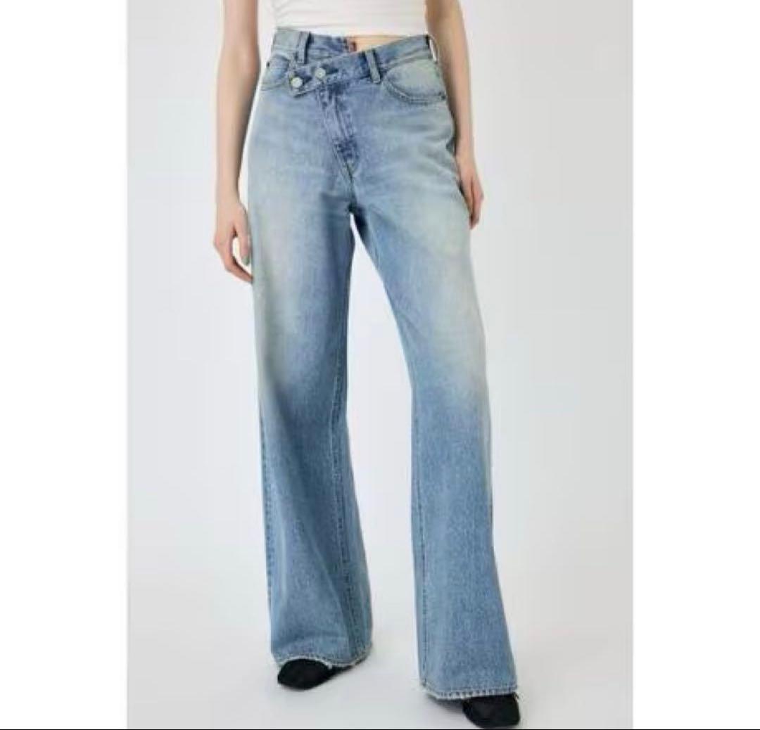 MOUSSY CROSS WAIST WIDE STRAIGHTデニム
