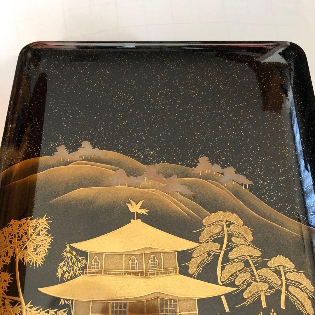 輪島塗り　金閣寺　貞風　硯箱