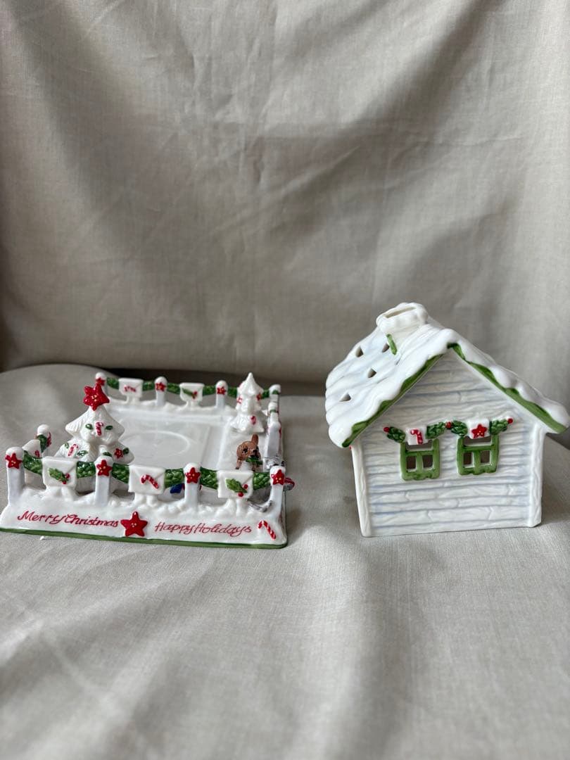 ビレロイ＆ボッホ　犬　ツリー　猫　置物　インテリア　スノー　新品