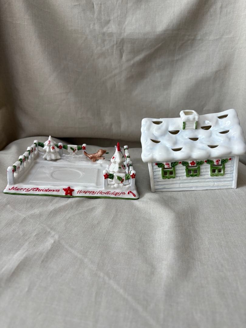 ビレロイ＆ボッホ　犬　ツリー　猫　置物　インテリア　スノー　新品