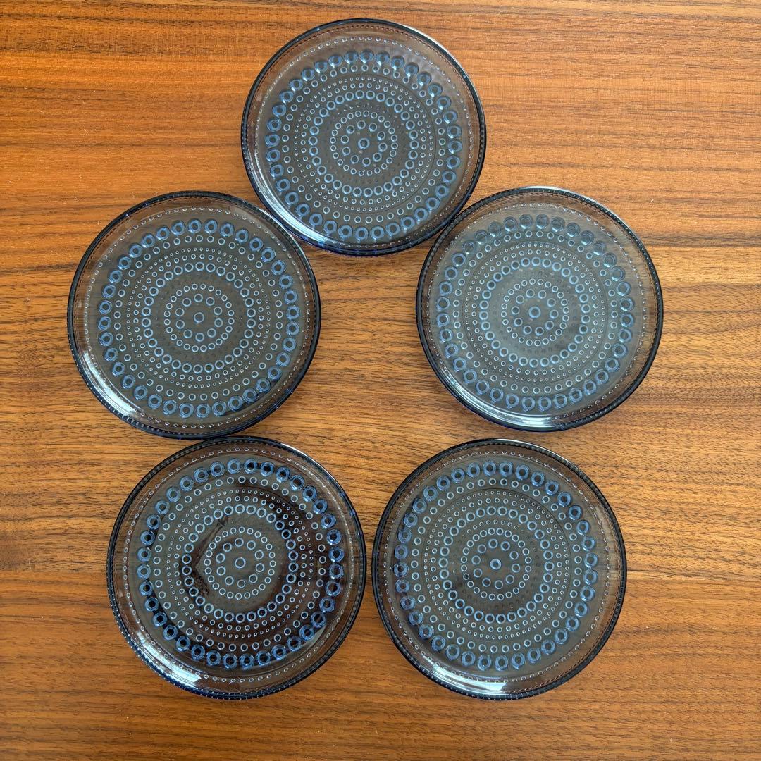 イッタラ　カステヘルミ　クリアブルー　10cm　プレート　5枚　小皿