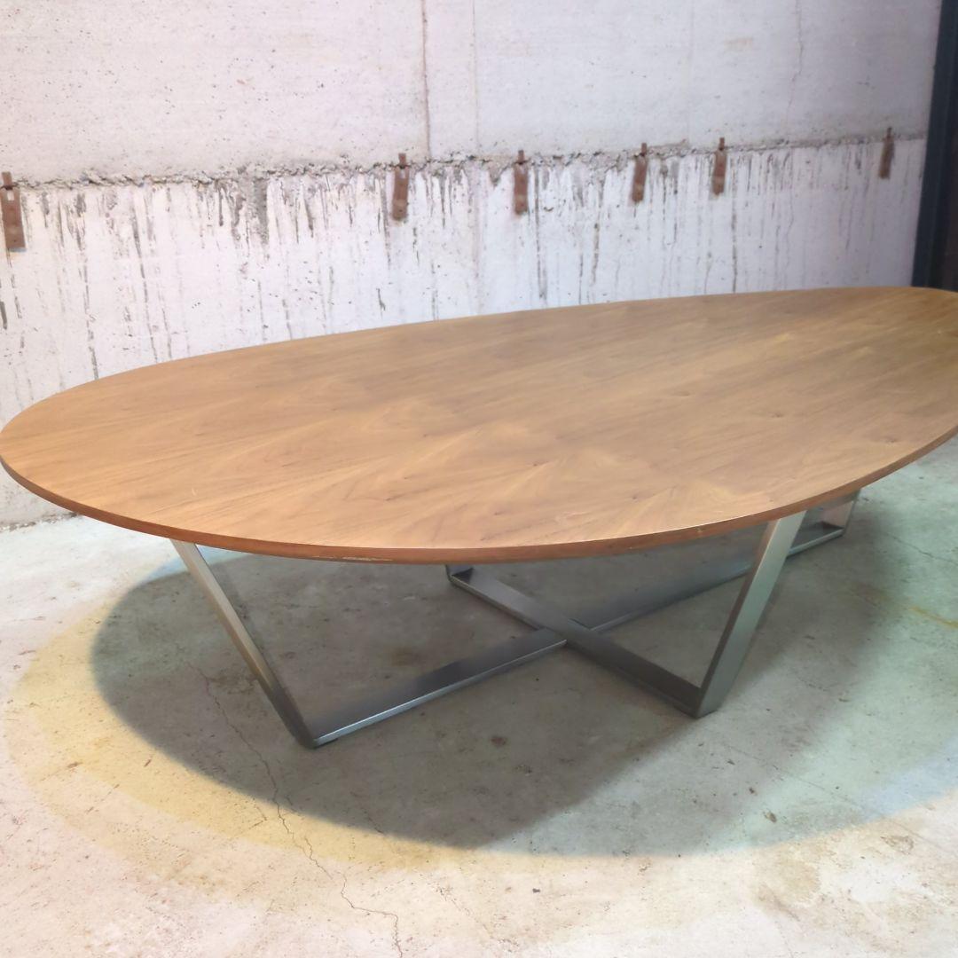 北欧レトロ ティアイアイ オーバル型 天然木 コーヒーテーブル センターテーブル