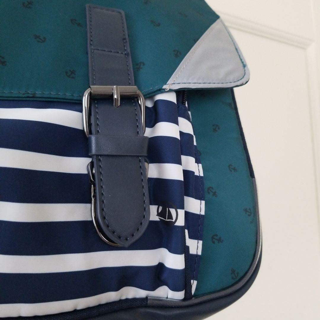 新品未使用 プチバトー リュック ランドセル グリーンとストライプ