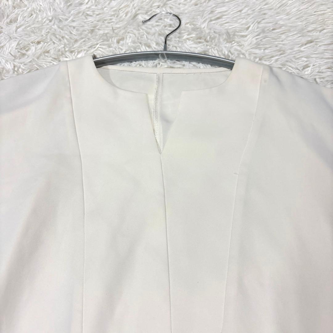 Owauno オアーノ 半袖 バルーン ブラウス M オフホワイト ドロスト 白